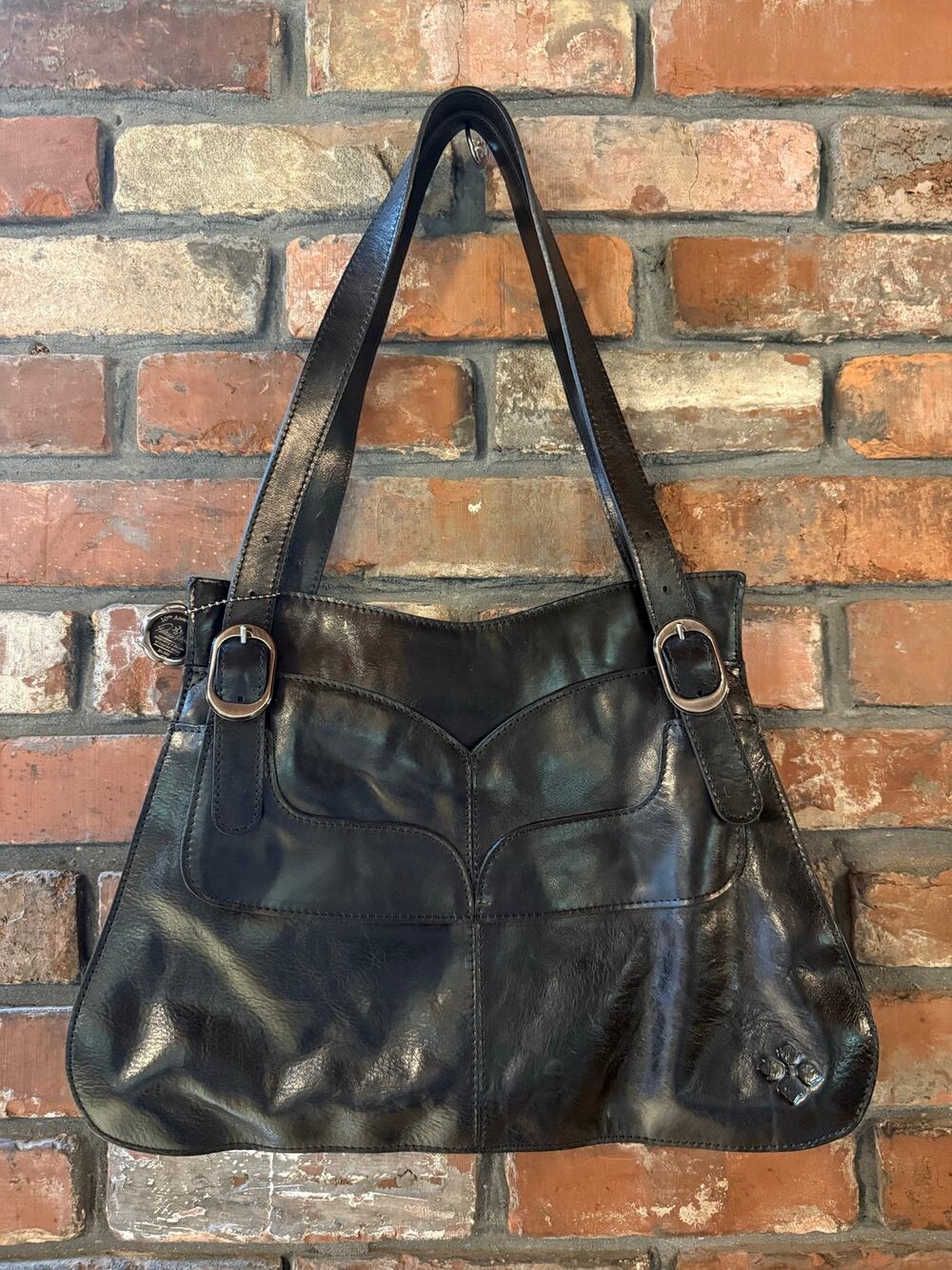 Patricia Nash 2020 10th Anniversary Black Leather Shoulder Tote Bag